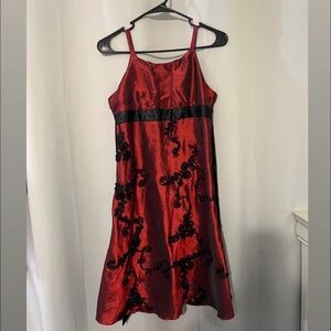 Twilight Red and Black Floral Dress